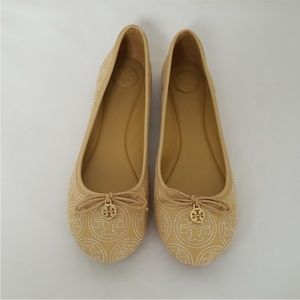 Tory Burch Chelsea Ballerina Flats Size 10 quilted/stiched